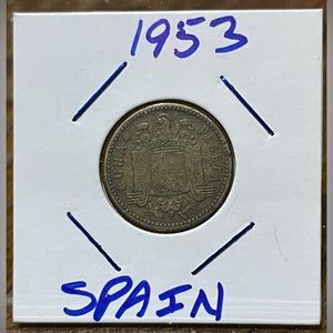 Spain 2.50 Pesetas 1953 (54) Aluminum Bronze Coin - Francisco Franco